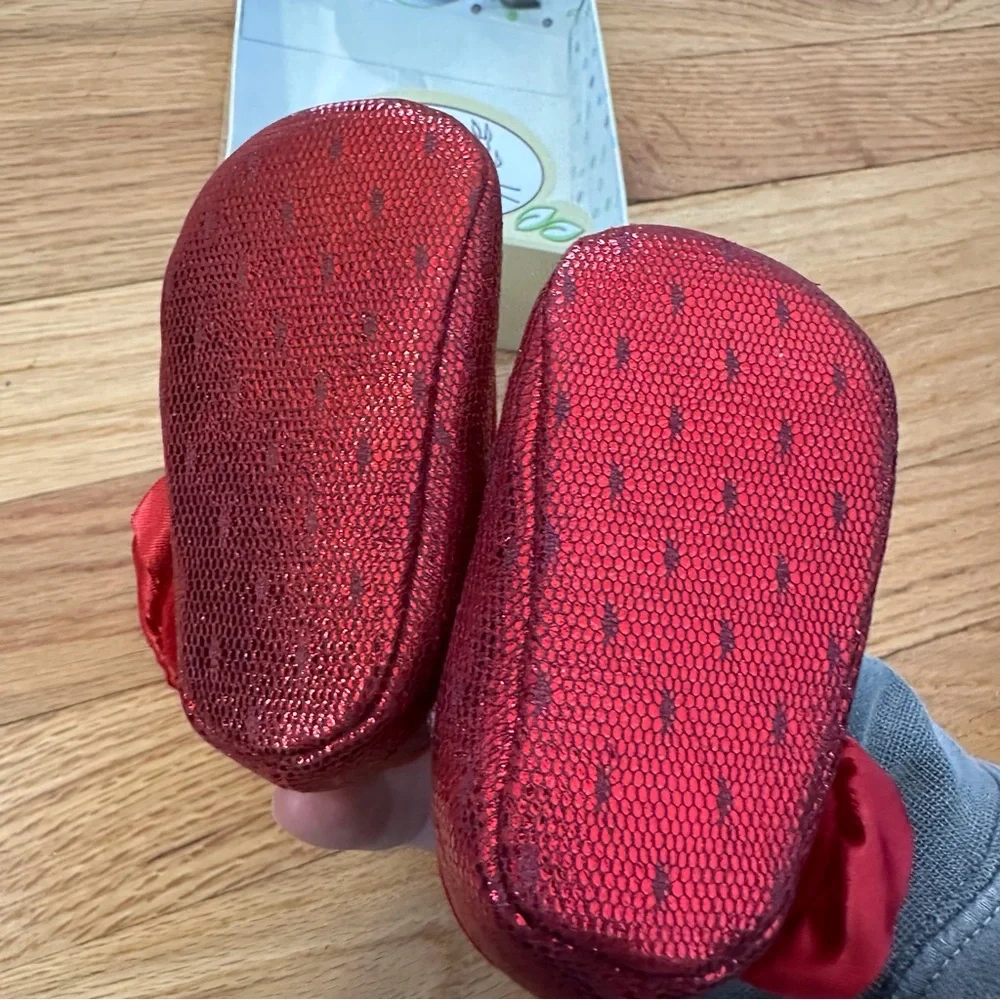 NWT Baby Deer Girls' Red Sparkle Mary Jane Shoes size 1